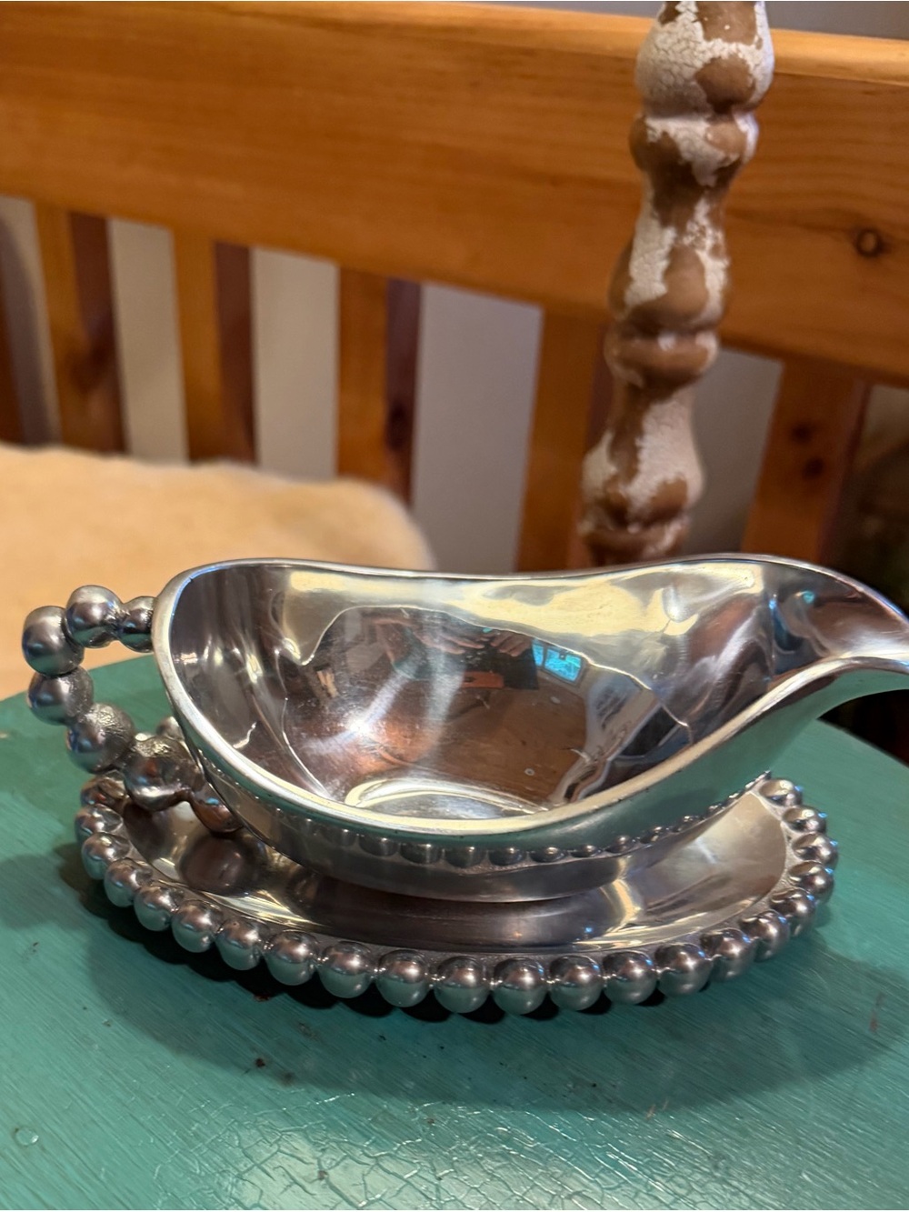 Mariposa Pearled Gravy Boat Set